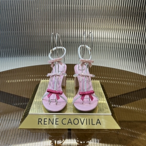 rene caovilla caterina peach sandal with multicolor crystals